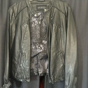 Guess Women's Dark Leather Jacket